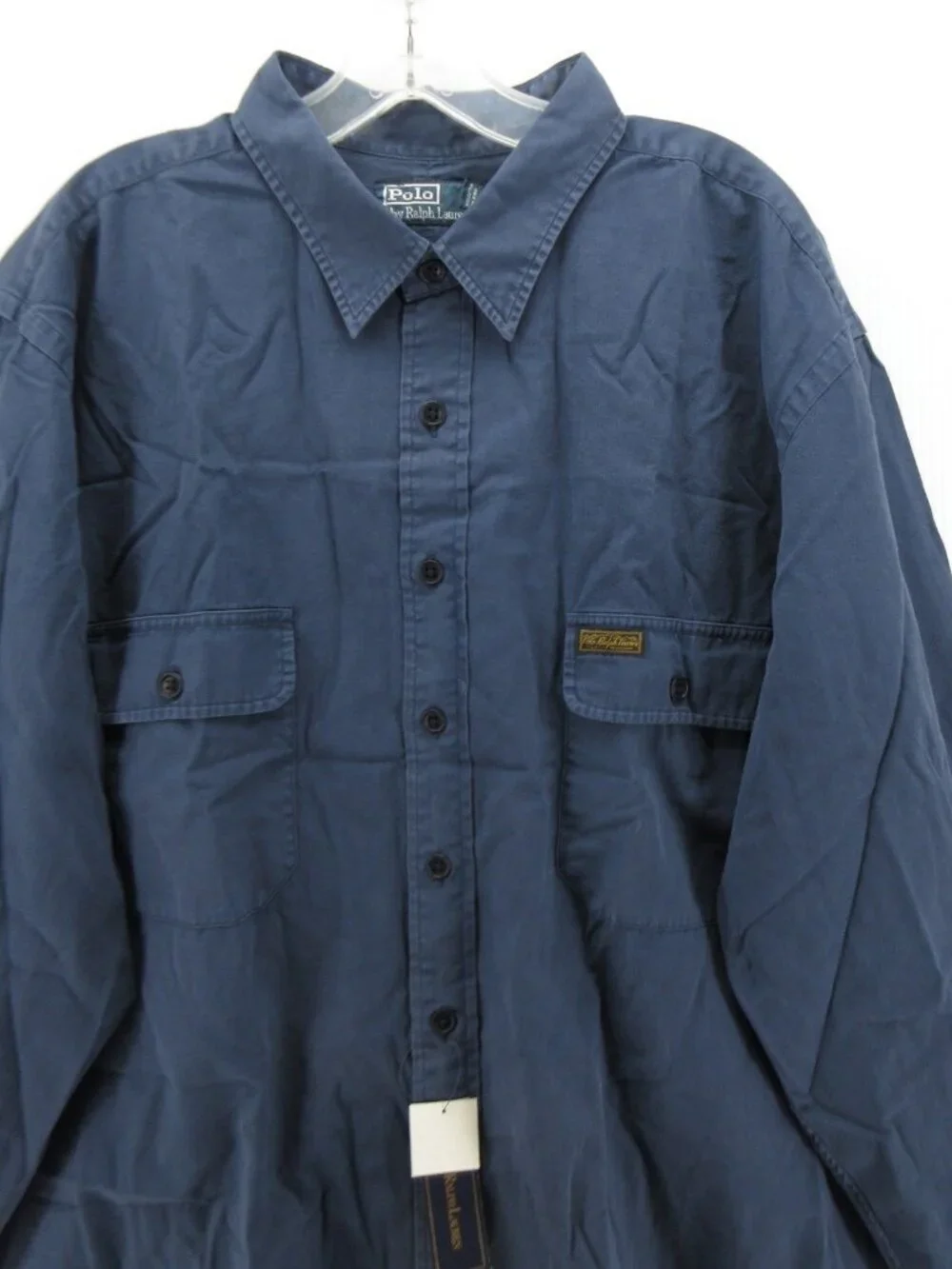 VGT Polo Ralph Lauren Shirt 2XB Big Navy Button Up Workwear Utility Y2K